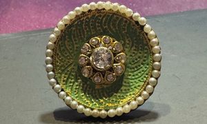 Green &amp; Pearl Statement Ring