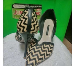 Chevron Pointed Toe Heels