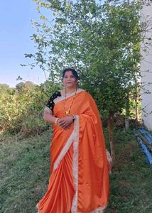 Orange Saree with Embellished Border
