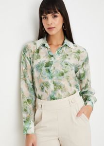 Price Drop ‼️max Polyester Green Floral Shirt