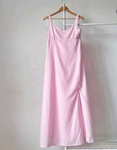 Baby Pink Slit Summer Dress