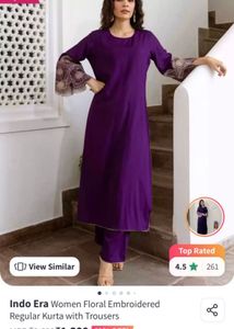 purple embroidered kurta with trousers💜💜