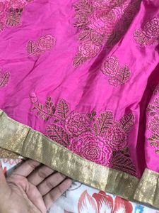Pink Long Anarkali Dress With Full Ghera 💓