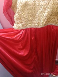 Xxl Red Ethnic Gown
