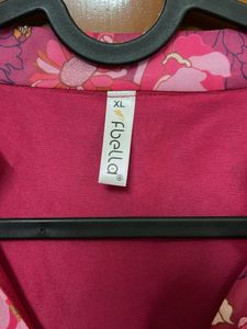 Floral Pink Midi Dress-XL Size