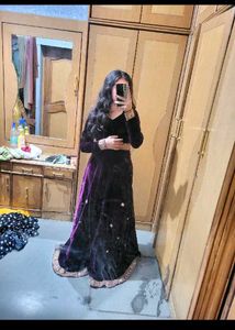 wine Purple Velvet Lehenga Choli