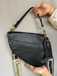 Thrifted Christian Dior Black Saddle Bag