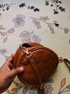 Brown Quilted Crossbody Bag