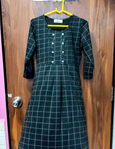 Checked Black Kurti