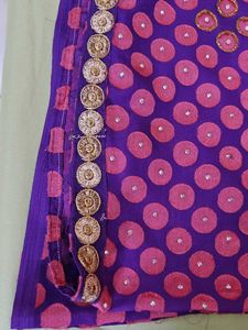 🌸 Pink Brasso Fabric with Polka Dot Design – Fest