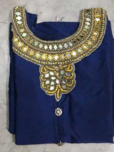 Embellished Navy Blue Kurta