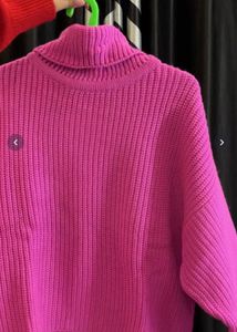 Pink Turtleneck Knit Sweater