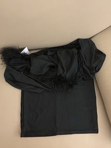 Elegant Feather Trim Dress
