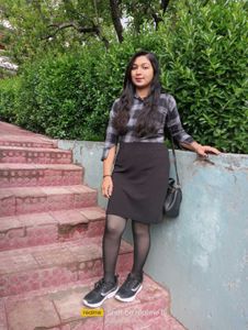 Plaid Shirt &amp; Mini Skirt Outfit