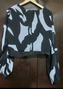Black &amp; Grey Printed Top For Girl Or Woman 36 Bust