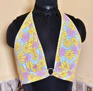 🎁Buy 2 Get 1 Free 🎁Floral Halter Crop Top