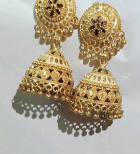 Gold Jhumka Earrings