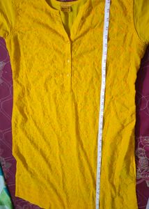 YELLOW KURTA  (PURE COTTON)