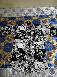 black and white Patterned Men&#39;s Shirt