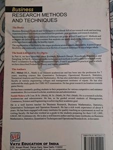 BUSINESS RESEARCH METHODS AND TECHNIQUES