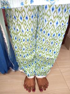 Blue Printed Kurta Set
