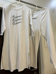 White Elegant Free Size Long Cord Set