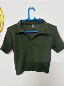 Green Crop Top