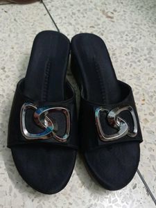 Black Wedge Sandals