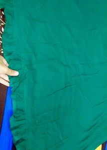 Teal &amp; Green Outfit Saree With Blouse And Petticoa
