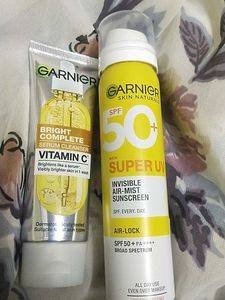 Garnier Vit C Range Sunscreen Mist And Facewash