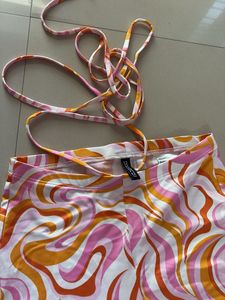 Retro Swirl Print Tie Pants