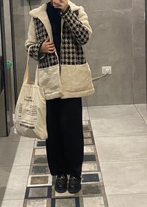 Loose  Collar Button Faux Fur Coat