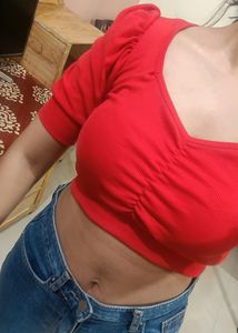 Red Crop Top
