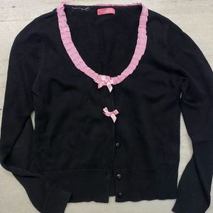 Black Cardigan w/ Pink Bows