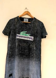 Lacoste branded tshirt shaded charcoal in sale