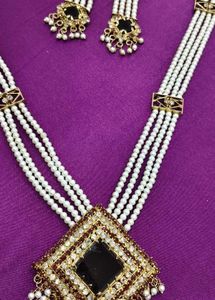 Vintage Pearl &amp; Gem Dangle Earrings