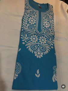 Never used Blue Chikkankari Embroidered Kurta