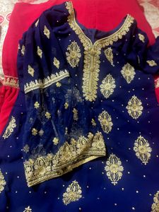 Sharara Set Blue Pink Combination