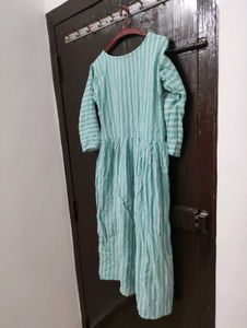 Striped cyan 🩵 with white stripe🤍 Dress