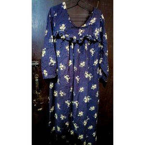 Floral Print Navy Maxi Dress