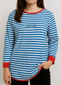 oversized blue & white striped tshirt kpop fangirl