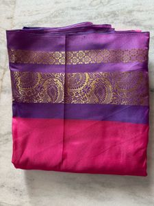 Pink &amp; Purple Banarasi Silk Saree