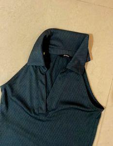 Chic Blue Bodycon Midi Dress