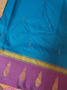 Blue &amp; Purple Silk Saree