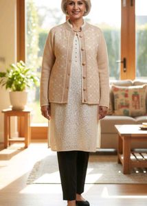 Cozy Beige Textured Cardigan