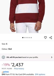 Allen Solly White &amp; Red hoodie