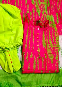 Pink &amp; Green Tie-Dye Salwar Kameez.