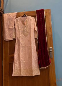Elegant Peach Salwar Kameez Set
