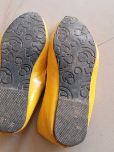 Yellow Leather Slip-On Shoes