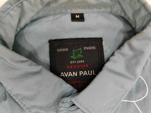 Avan Paul Printed Teal Green Casual Shirt (Medium)